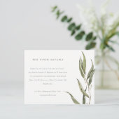 Watercolor Eucalyptus Botanische Trouwdetails Informatiekaartje (Staand voorkant)