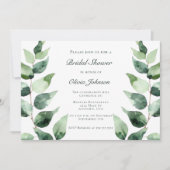 Watercolor Eucalyptus Bridal Shower | White Kaart (Voorkant)