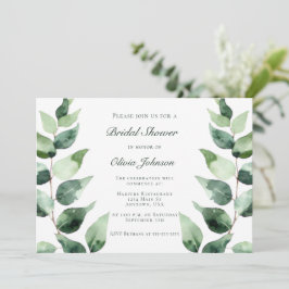 Watercolor Eucalyptus Bridal Shower | White Kaart