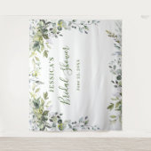 Watercolor Eucalyptus Bruidsfeest Backdrop Wandkleed (Voorkant)
