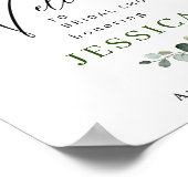 Watercolor Eucalyptus Bruidsfeest Welkomstbord Poster (Hoek)