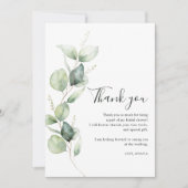 Watercolor Eucalyptus Bruidsuitnodiging Bedankkaart (Voorkant)