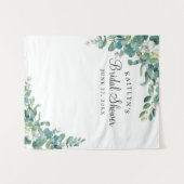 Watercolor Eucalyptus Bruidsuitnodiging Photo Boot Wandkleed (Voorkant (horizontaal))