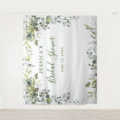 Watercolor Eucalyptus Bruiloft Feest Fotobehang Wandkleed (Voorkant)