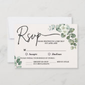 Watercolor eucalyptus Bruiloft RSVP Kaartje (Voorkant)