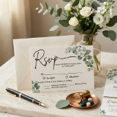 Watercolor eucalyptus Bruiloft RSVP Kaartje