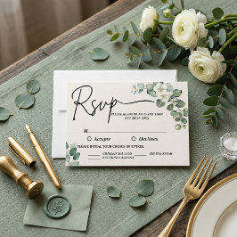 Watercolor eucalyptus Bruiloft RSVP Kaartje