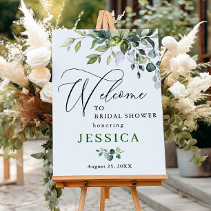 Watercolor Eucalyptus Bruiloft Welkom Bord Poster