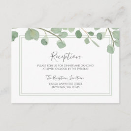 Watercolor Eucalyptus Bruiloftsreceptie Informatiekaartje