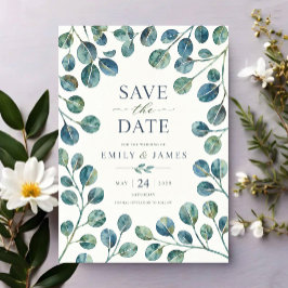Watercolor Eucalyptus Elegant Greenery Botanical Acryl Uitnodigingen