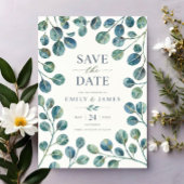 Watercolor Eucalyptus Elegant Greenery Botanical Save The Date