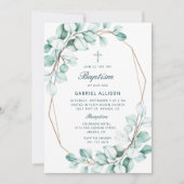 Watercolor Eucalyptus Frame Elegante Doop  Kaart (Voorkant)