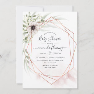 Watercolor Eucalyptus Geometrische Baby Shower Kaart