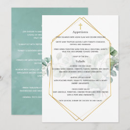 Watercolor Eucalyptus Geometrische Doop Ontvangst Menu