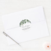 Watercolor Eucalyptus Greenery Birthday Thank You  Ronde Sticker (Envelop)