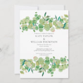 Watercolor Eucalyptus Greenery Engagement Party Kaart (Voorkant)