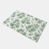 Watercolor Eucalyptus Greenery Pattern Deurmat (Schuin)