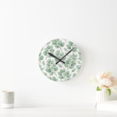 Watercolor Eucalyptus Greenery Pattern Ronde Klok (Huis)