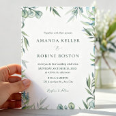 Watercolor Eucalyptus Greenery Wedding Invitation Kaart
