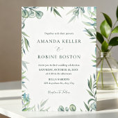 Watercolor Eucalyptus Greenery Wedding Invitation Kaart