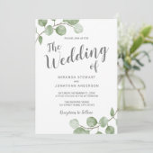 Watercolor Eucalyptus Greenery Wedding Kaart (Staand voorkant)