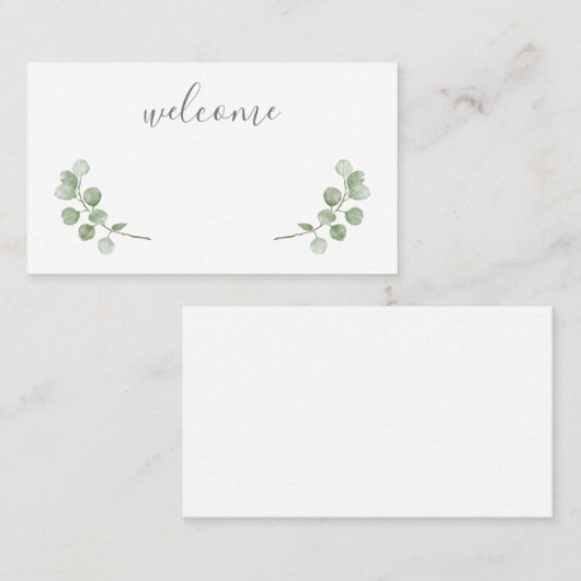 Watercolor Eucalyptus Greenery Wedding Place Card Plaatskaartje (Voorkant / Achterkant)