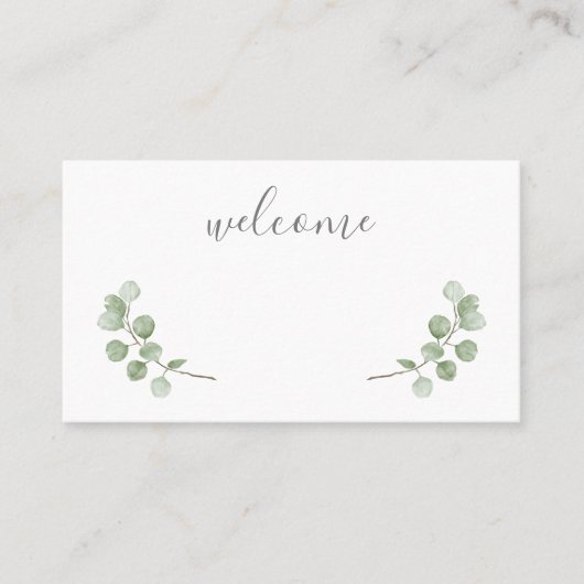 Watercolor Eucalyptus Greenery Wedding Place Card Plaatskaartje (Voorkant)