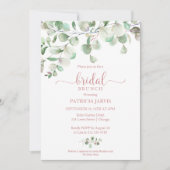 Watercolor Eucalyptus Groene Bruidsbrunch Kaart (Voorkant)