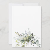 Watercolor Eucalyptus Groene Bruiloft Feest Kaart (Achterkant)