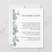 Watercolor Eucalyptus Groene Huwelijksdetails Kaart (Voorkant)