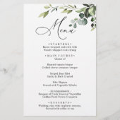 Watercolor Eucalyptus Groene Huwelijksdiner Menu (Voorkant)