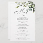 Watercolor Eucalyptus Groene Huwelijksdiner Menu (Voorkant / Achterkant)