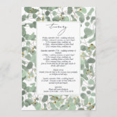 Watercolor Eucalyptus Groene Huwelijksprogramma Programmakaart (Achterkant)