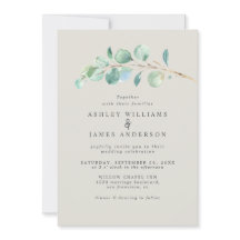 Watercolor Eucalyptus Groene Huwelijksuitnodiging