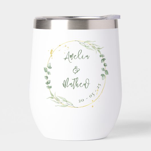 Watercolor Eucalyptus Groene Krans Trouwcadeau (Links)