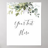 Watercolor Eucalyptus Groene Sign Poster (Voorkant)