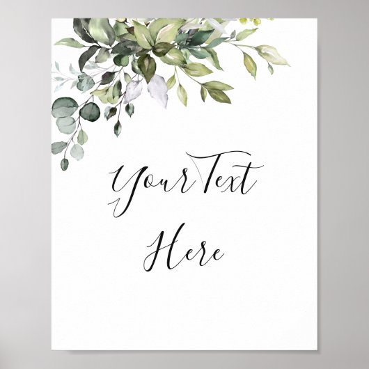 Watercolor Eucalyptus Groene Sign Poster (Voorkant)