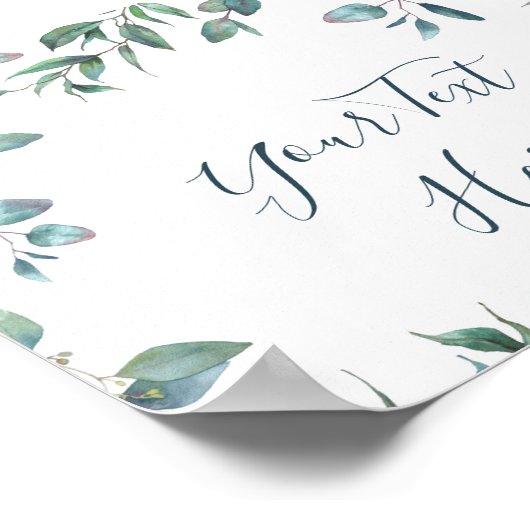 Watercolor Eucalyptus Groene Signaal Poster (Hoek)