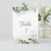 Watercolor Eucalyptus Groene  Tafel   Kaart (Staand voorkant)