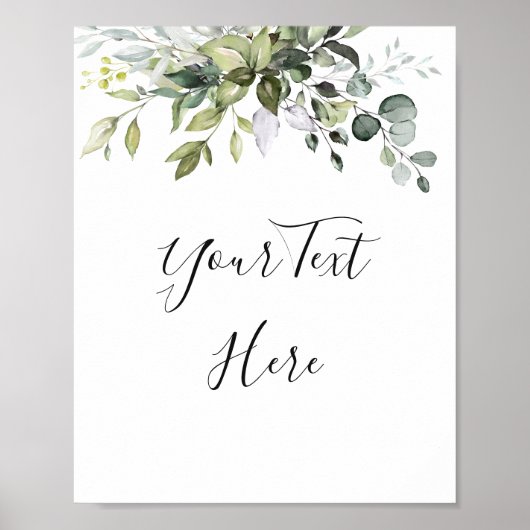 Watercolor Eucalyptus Groene Tekenposter Poster (Voorkant)