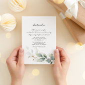 Watercolor Eucalyptus Groene Trouwdetails  Informatiekaartje