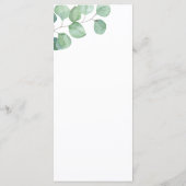 Watercolor Eucalyptus - Huwelijksmenu Menu (Achterkant)
