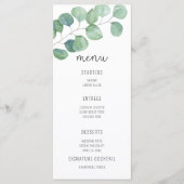 Watercolor Eucalyptus - Huwelijksmenu Menu (Voorkant)