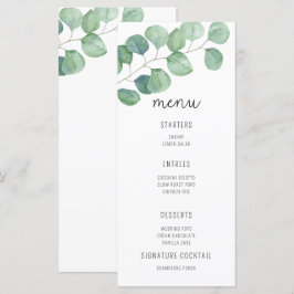 Watercolor Eucalyptus - Huwelijksmenu Menu