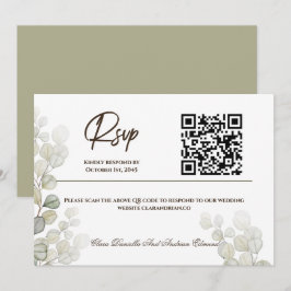 Watercolor Eucalyptus Huwelijksreactiekaart  Kaart