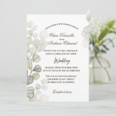 Watercolor Eucalyptus Huwelijksuitnodiging Aankondiging (Staand voorkant)