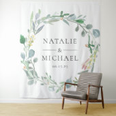 Watercolor Eucalyptus Krans Groene Huwelijksdecora Wandkleed (In situ)