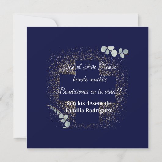 Watercolor Eucalyptus Modern Feliz Navidad (Achterkant)