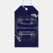 Watercolor Eucalyptus Modern Feliz Navidad Glitter Cadeaulabel (Achterkant)