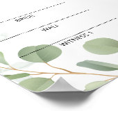 Watercolor Eucalyptus Nikah-certificaat Poster (Hoek)